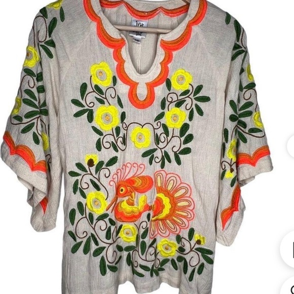 Women's Cream and Orange Shirt XS - Picture 1 of 5